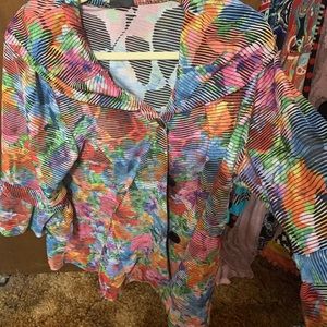 Multi Color Floral Formal Jacket XL